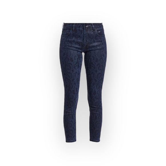 new Joe's Jeans ㋛ Charlie Skinny High Waist Jean ㋛ Coated Navy Python Print ㋛ - Picture 2 of 16